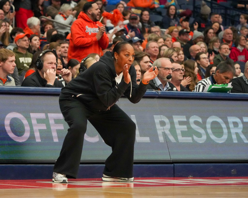 Head Coach Felisha Legette-Jack courtside.