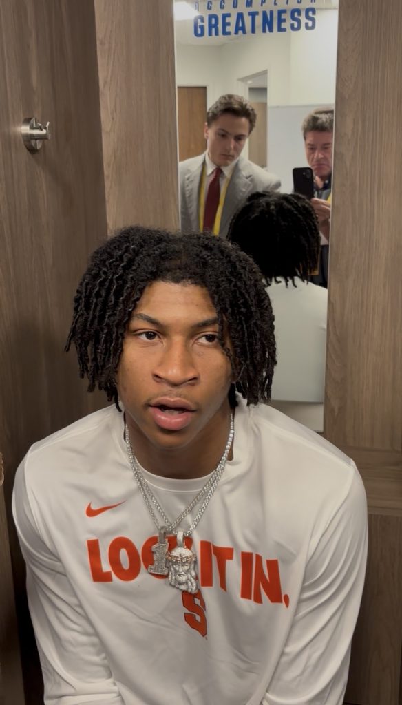 Donnie Freeman in locker room
